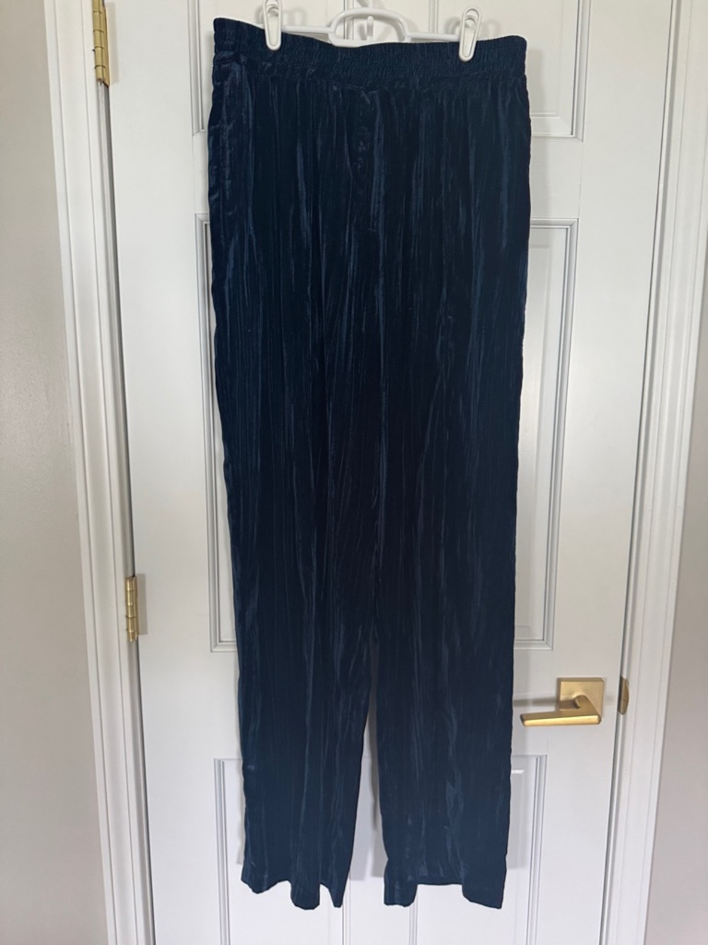 Wayf Emma Rose Pierre Dark Teal Velvet Pants